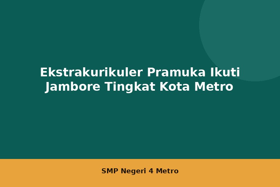 Ekstrakurikuler Pramuka Ikuti Jambore Tingkat Kota Metro