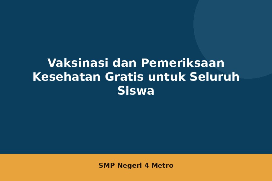 Vaksinasi dan Pemeriksaan Kesehatan Gratis untuk Seluruh Siswa